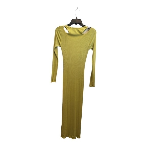 Simon Miller Anz Rib Cutout Long Sleeve Dress in kiwi (lime green) - Picture 7 of 15